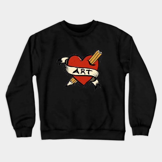 n Love with Art Crewneck Sweatshirt by visualcrafter